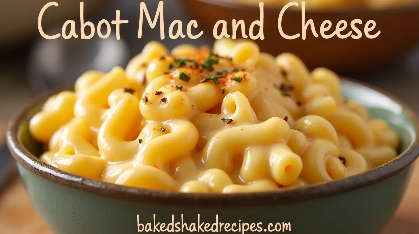 Close-up of a bowl of Cabot Mac and Cheese with a golden, cheesy top and smooth, creamy texture.